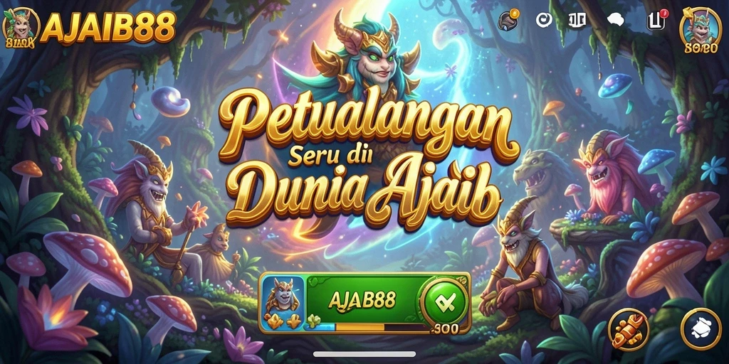 Screenshot gameplay AJAIB88 menunjukkan karakter berpetualang di dunia yang magis.