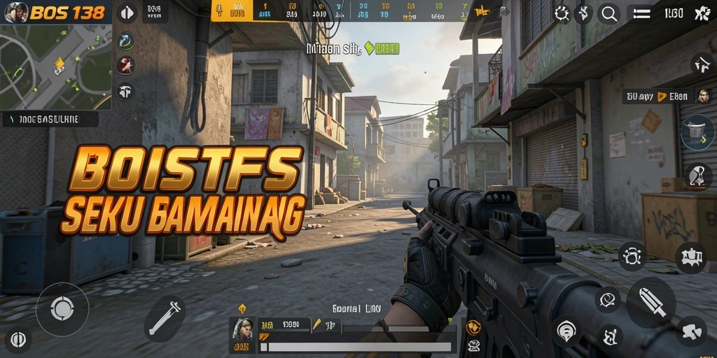 Tampilan layar permainan BOS138 dengan aksi FPS yang mendebarkan.