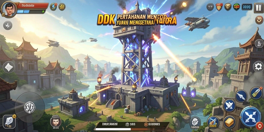 Gameplay menara pertahanan yang mendebarkan di DKK.