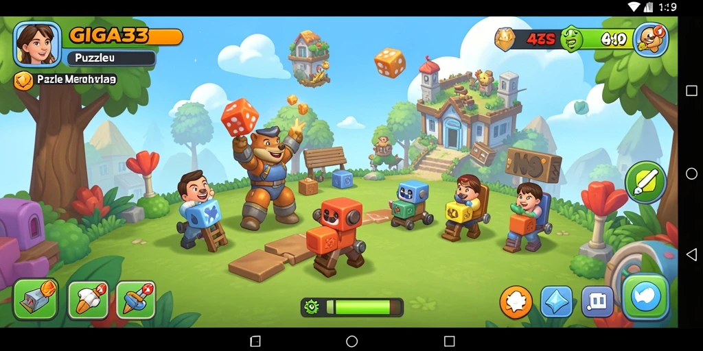 Tampilan gameplay GIGA33 yang menarik saat menyelesaikan puzzle.