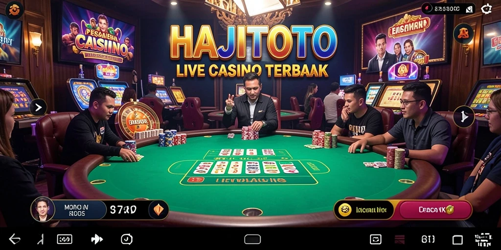 Gameplay menarik dari HAJITOTO dengan dealer langsung dan suasana kasino.