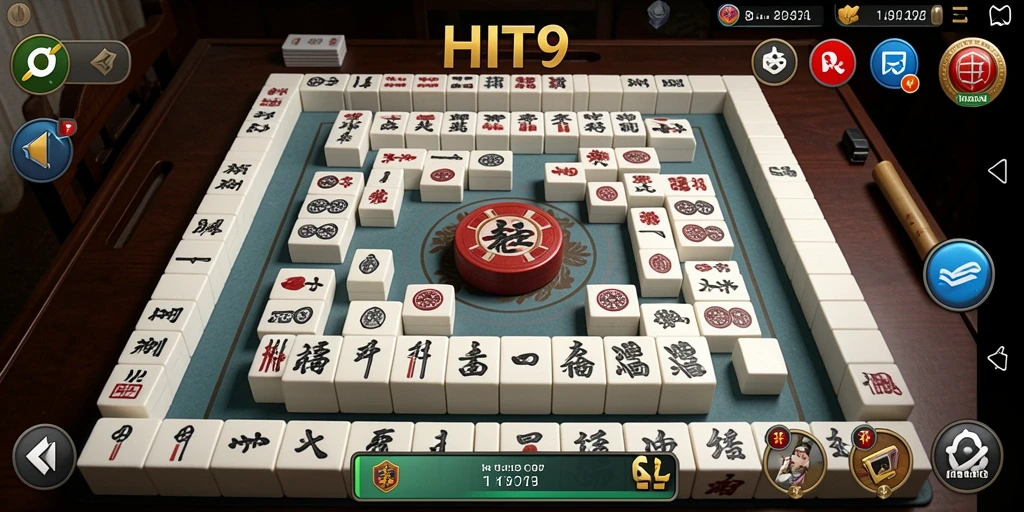 Screenshot gameplay HIT9 yang menampilkan suasana bermain Mahjong yang menarik.