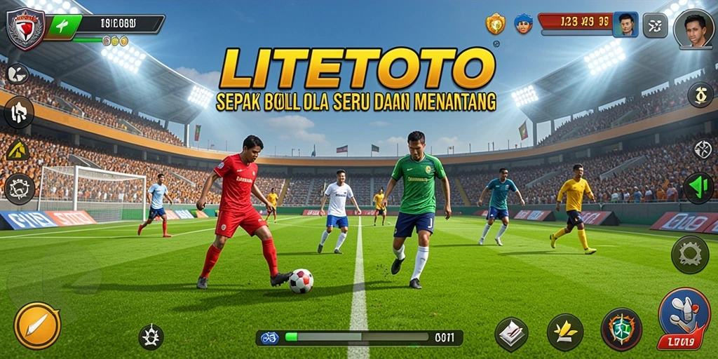 Screenshot dari gameplay sepak bola yang mendebarkan di LITETOTO.