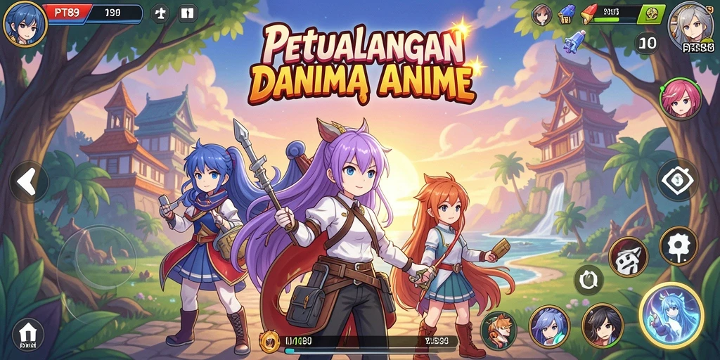 Tampilan gameplay seru dari PT89 dengan karakter anime.