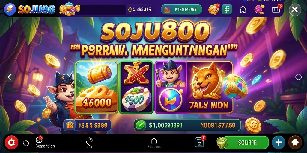 Tampilan menyenangkan dari gameplay Slot SOJU88 yang seru.