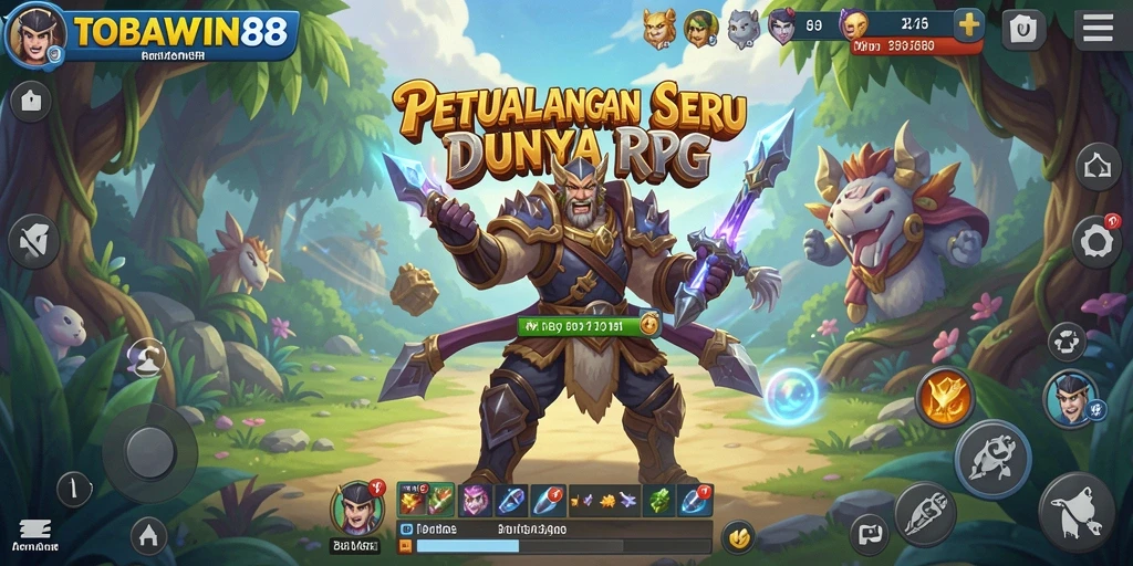 Tangkapan layar menunjukkan aksi seru dalam TOBAWIN88 di dunia RPG.