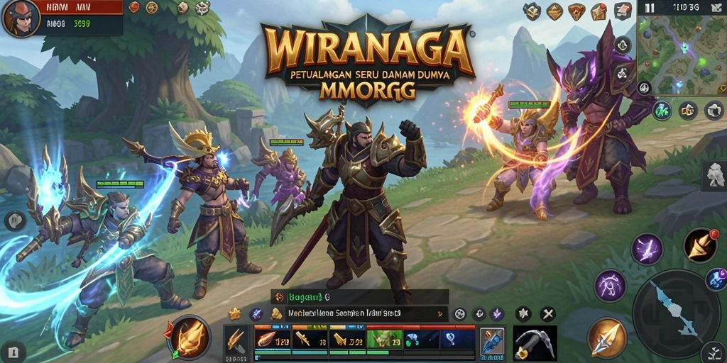 Tampilan gameplay WIRANAGA yang menarik dan penuh aksi di dunia MMORPG.