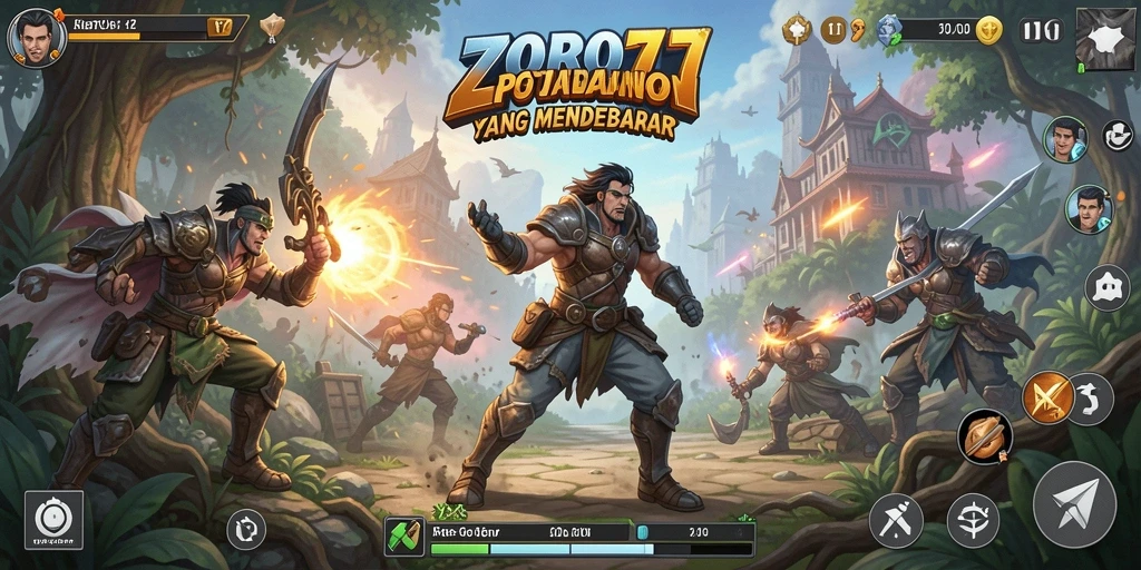 Tampilan gameplay seru dari ZORO77 yang penuh aksi.